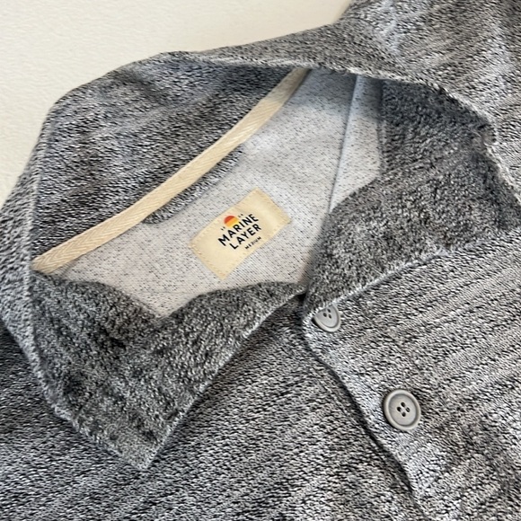 Marine Layer Clayton Textured Three Button Mock Neck Henley Pullover Sz M - Picture 5 of 11